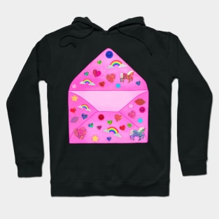 Pink Sparkly Sticker Envelope Hoodie